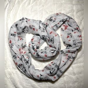 Valentine’s Day Infinity Scarf red love hearts kisses 100% Polyester